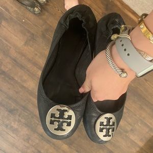 Tory Burch Black Reva Flats Size 7M